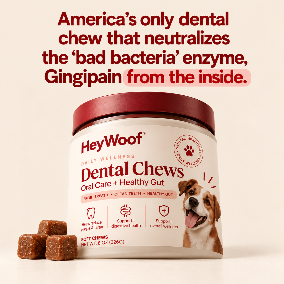 HeyWoof Dental Chews | Daily Oral Care + Gut Health